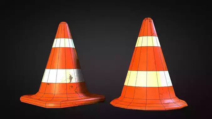 Traffic Cones Low-poly 3D model