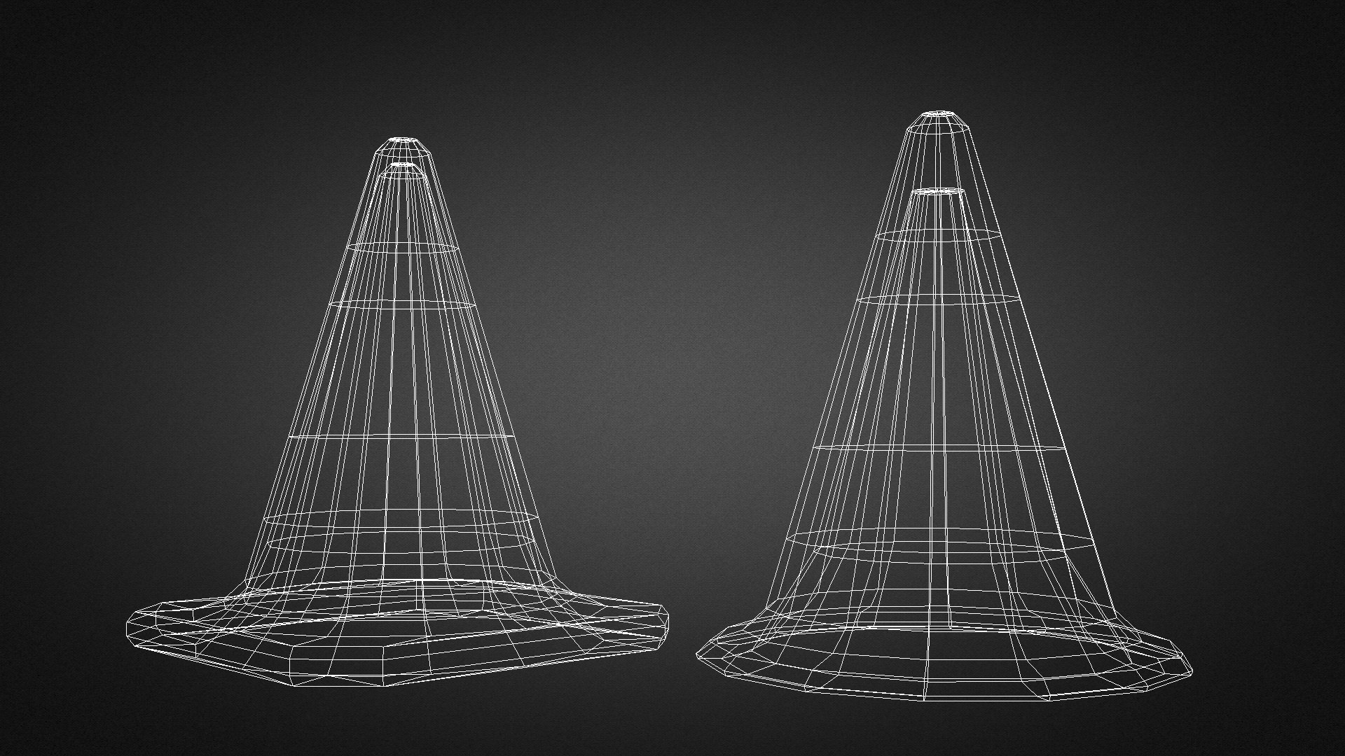 Traffic Cones Low-poly 3D model_4