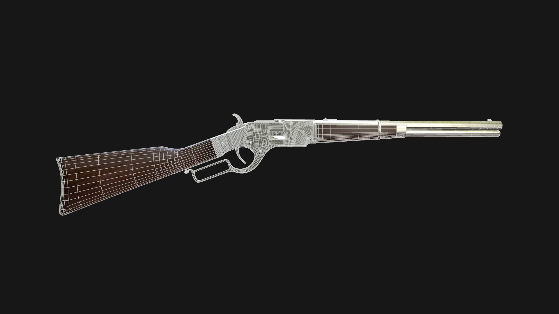 Winchester Rifle Low-poly 3D model_10