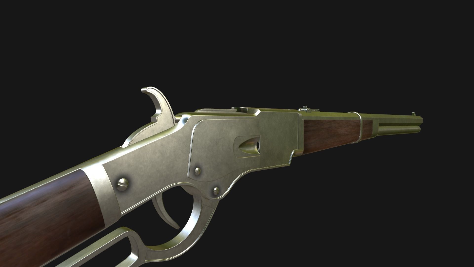 Winchester Rifle Low-poly 3D model_6