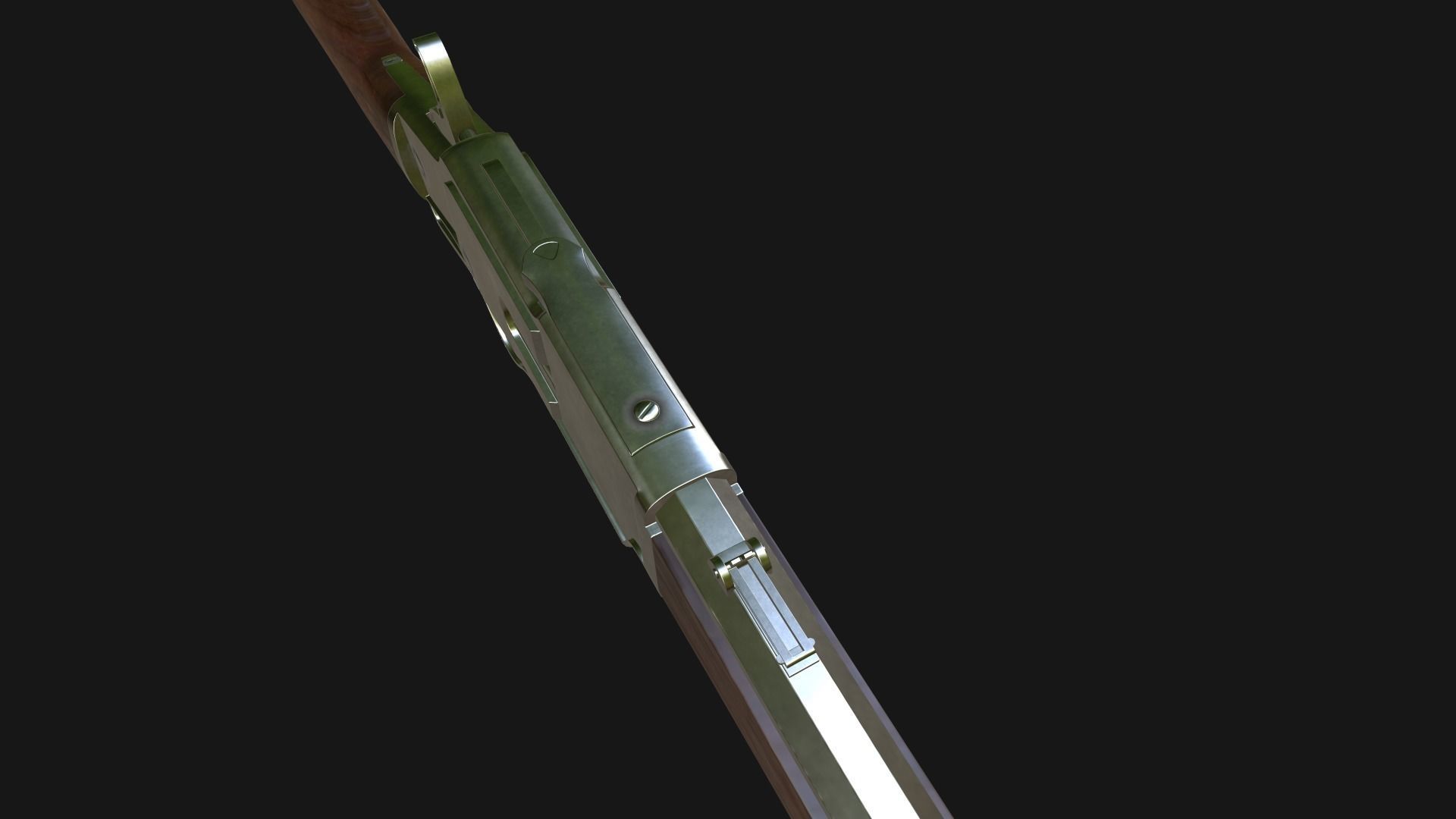 Winchester Rifle Low-poly 3D model_5