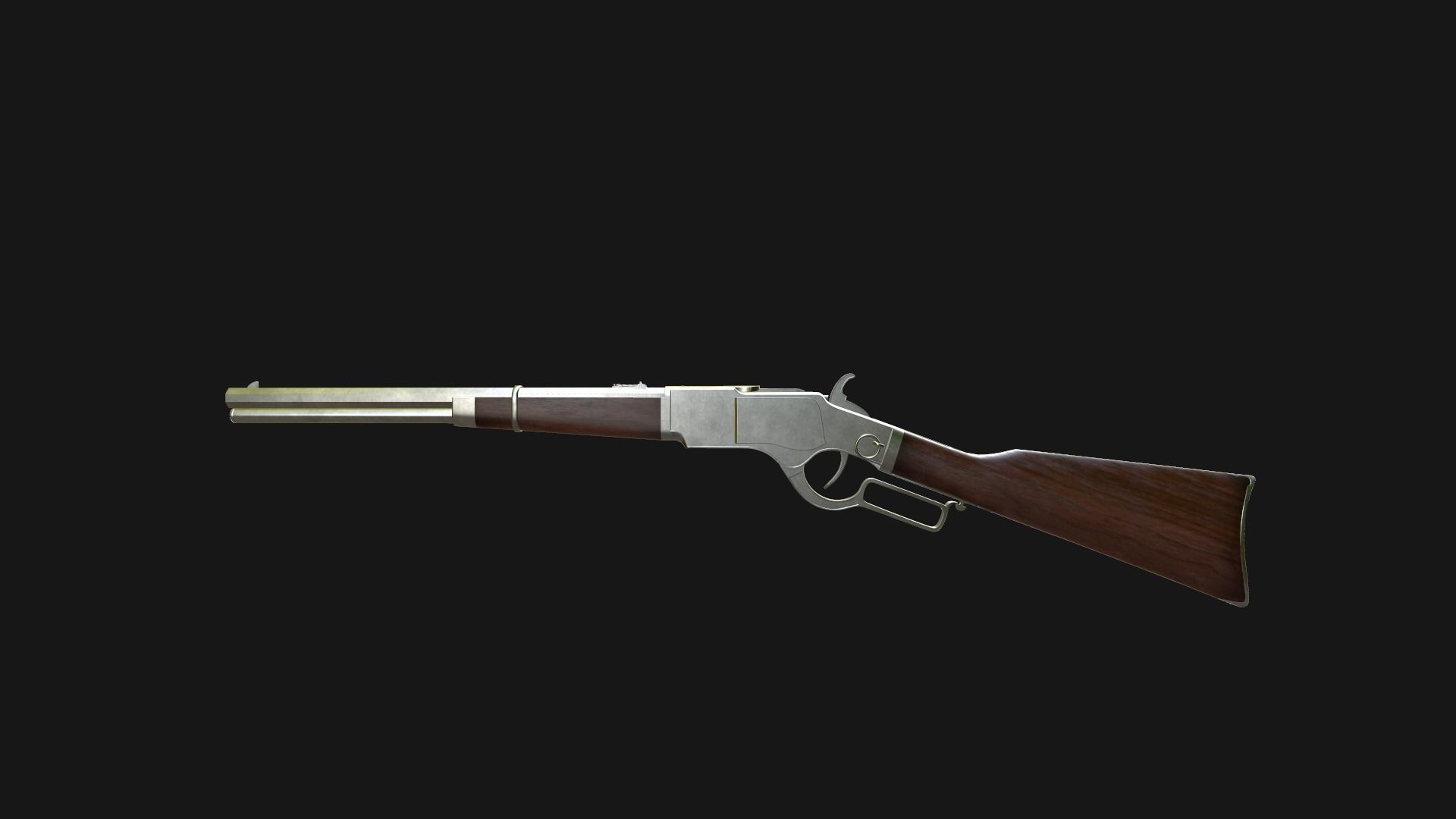 Winchester Rifle Low-poly 3D model_3