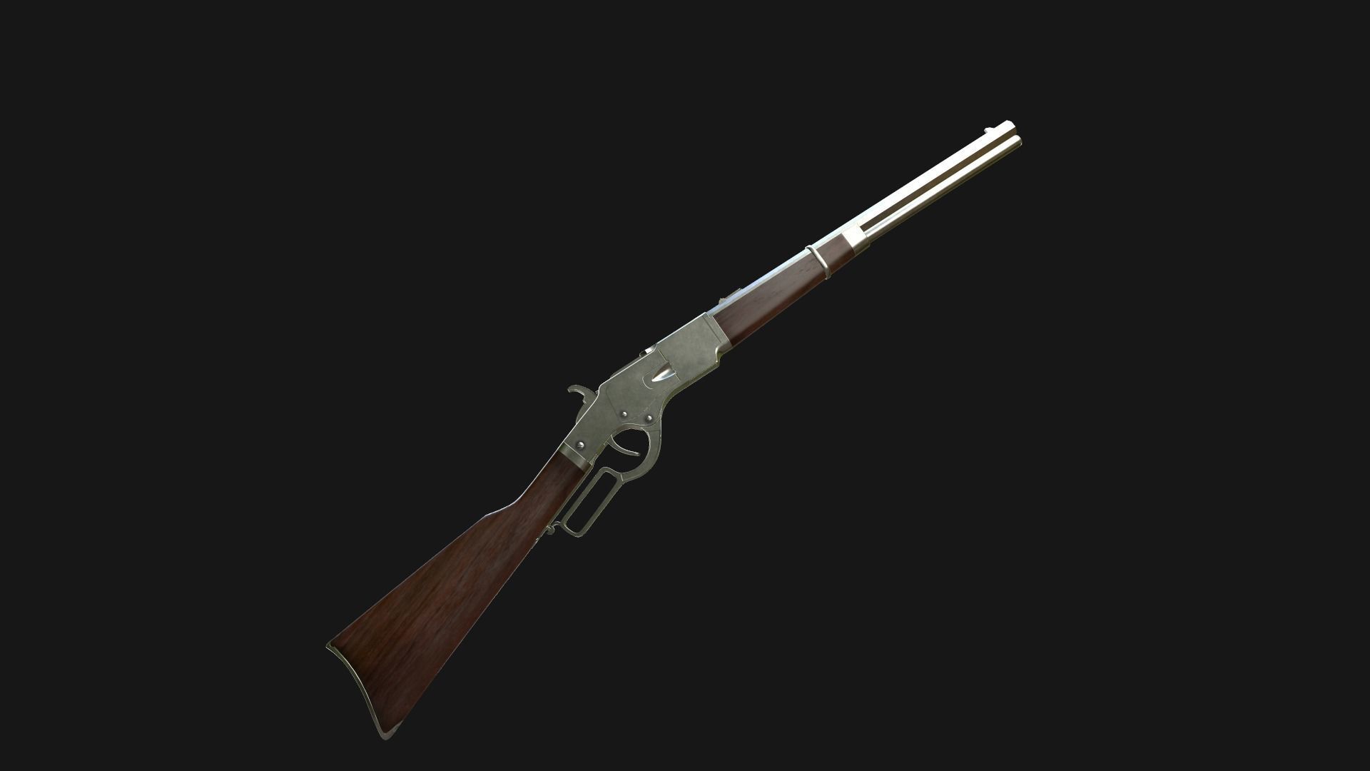 Winchester Rifle Low-poly 3D model_7