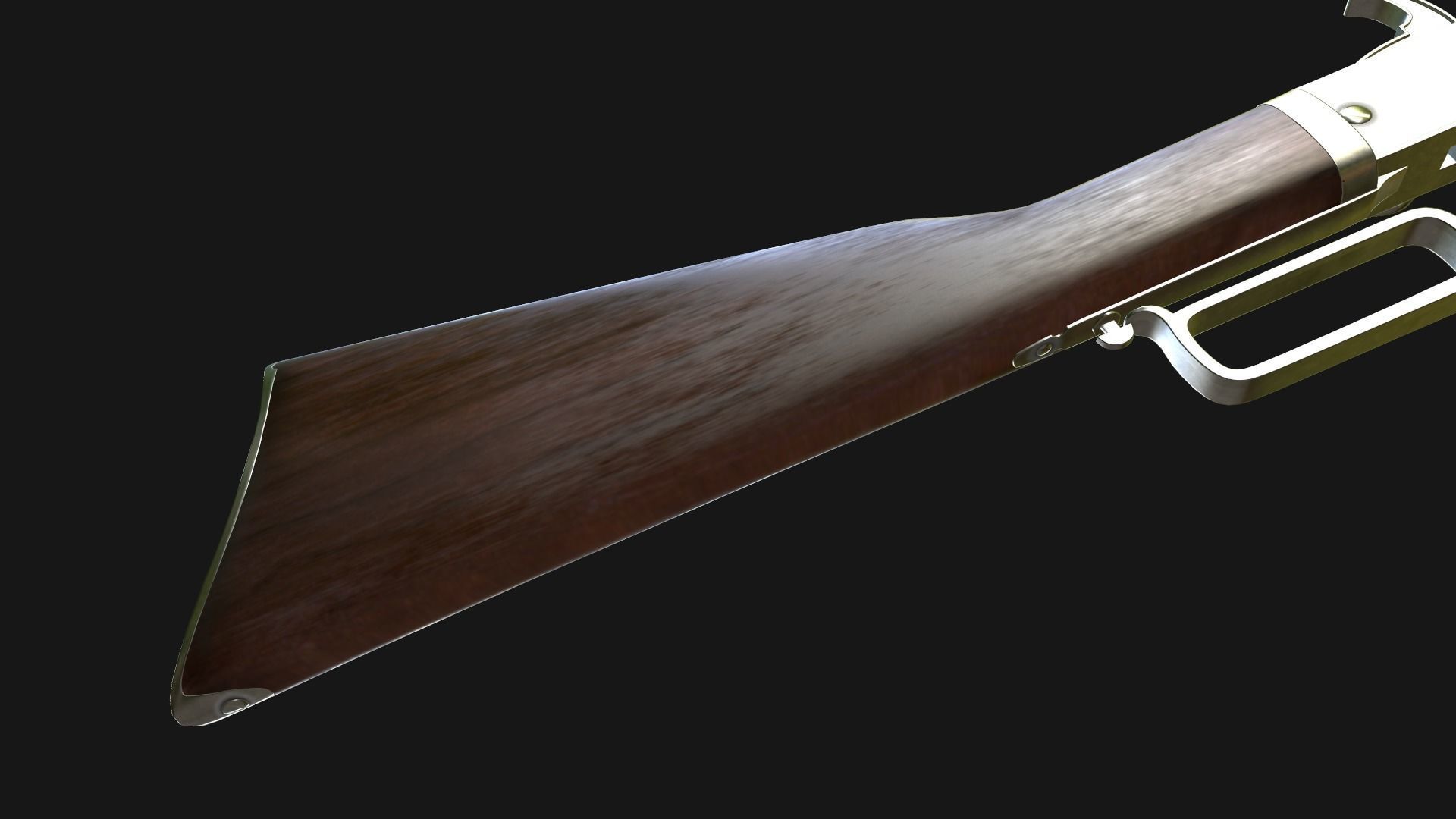 Winchester Rifle Low-poly 3D model_8