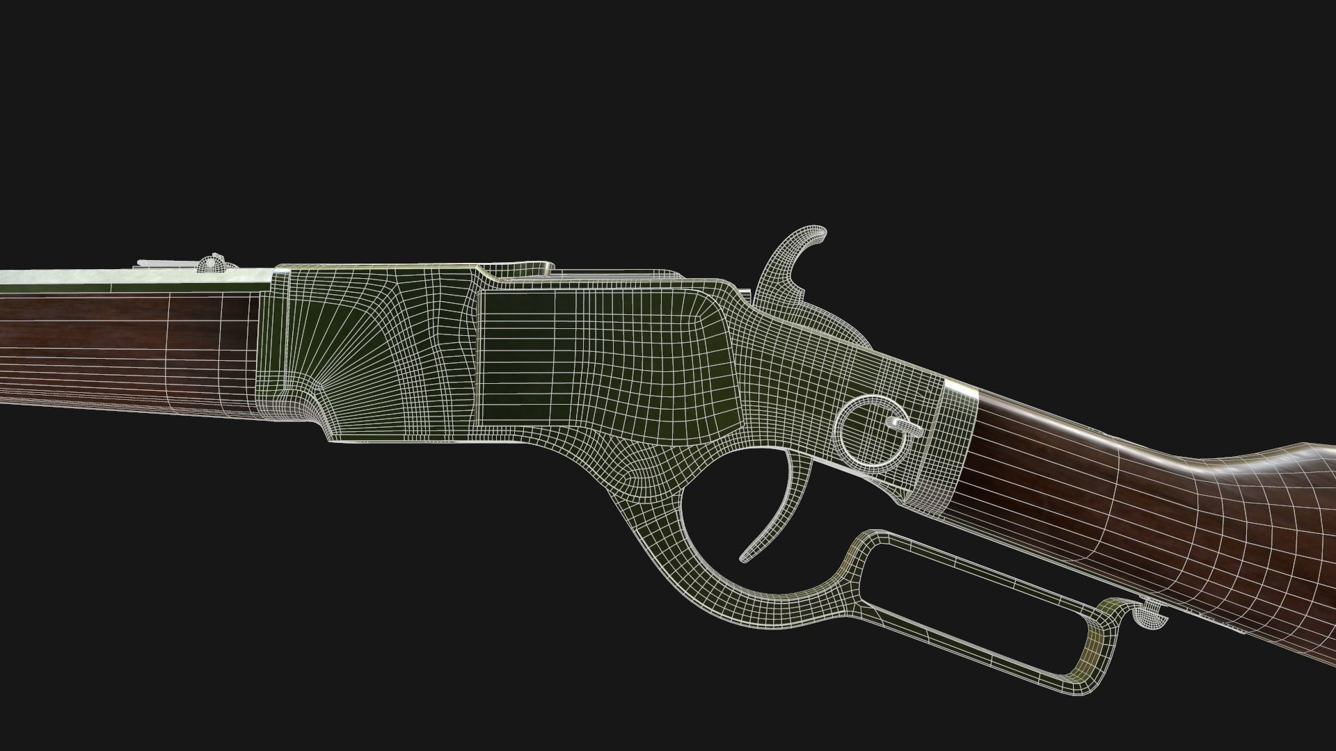 Winchester Rifle Low-poly 3D model_12