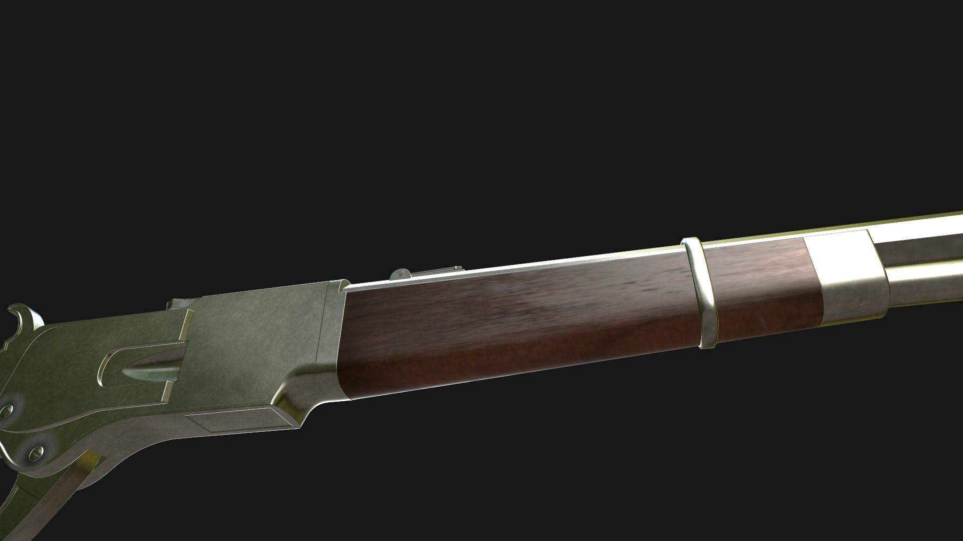 Winchester Rifle Low-poly 3D model_9