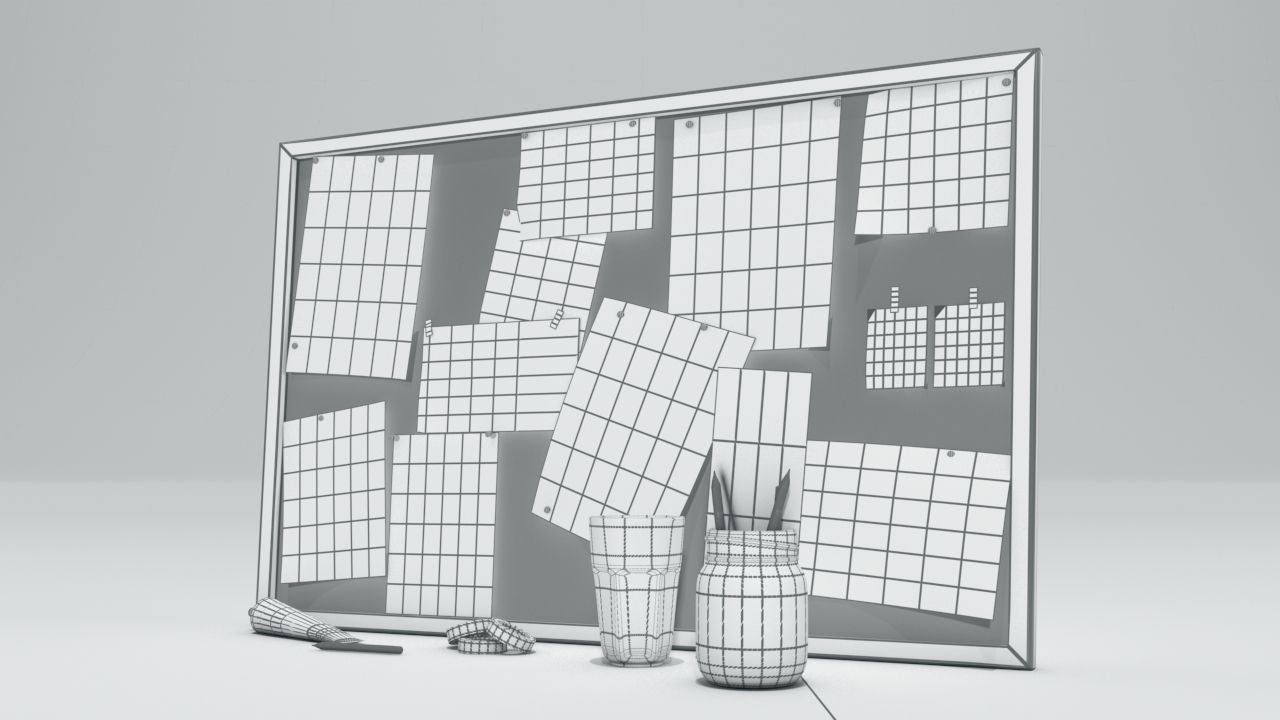 Objects for a desk 3D model_5