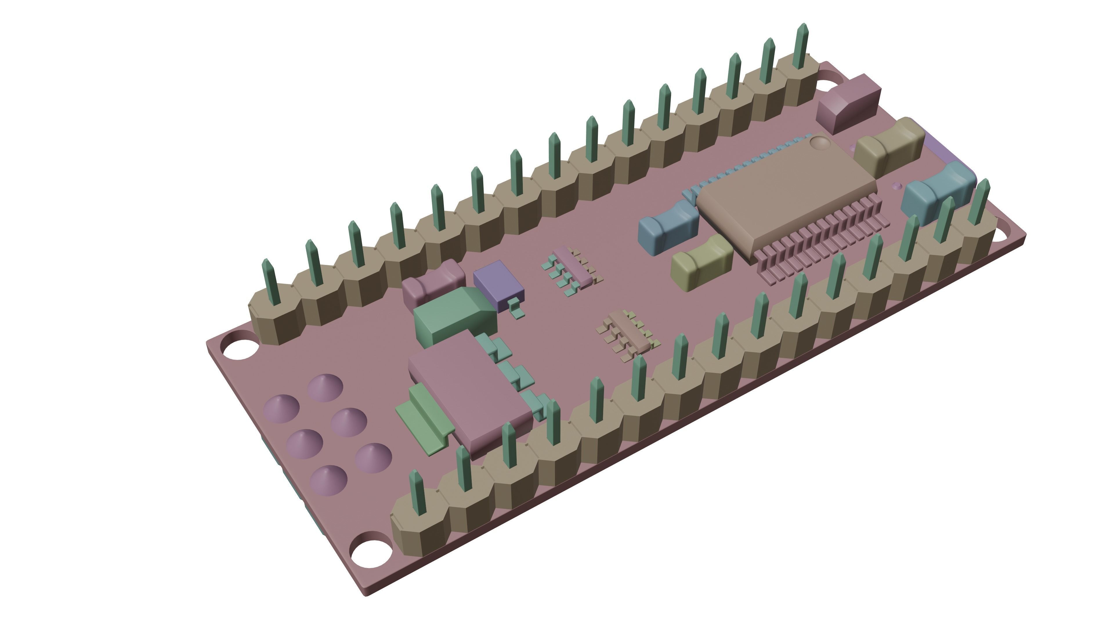 Arduino nano Low-poly 3D model_8