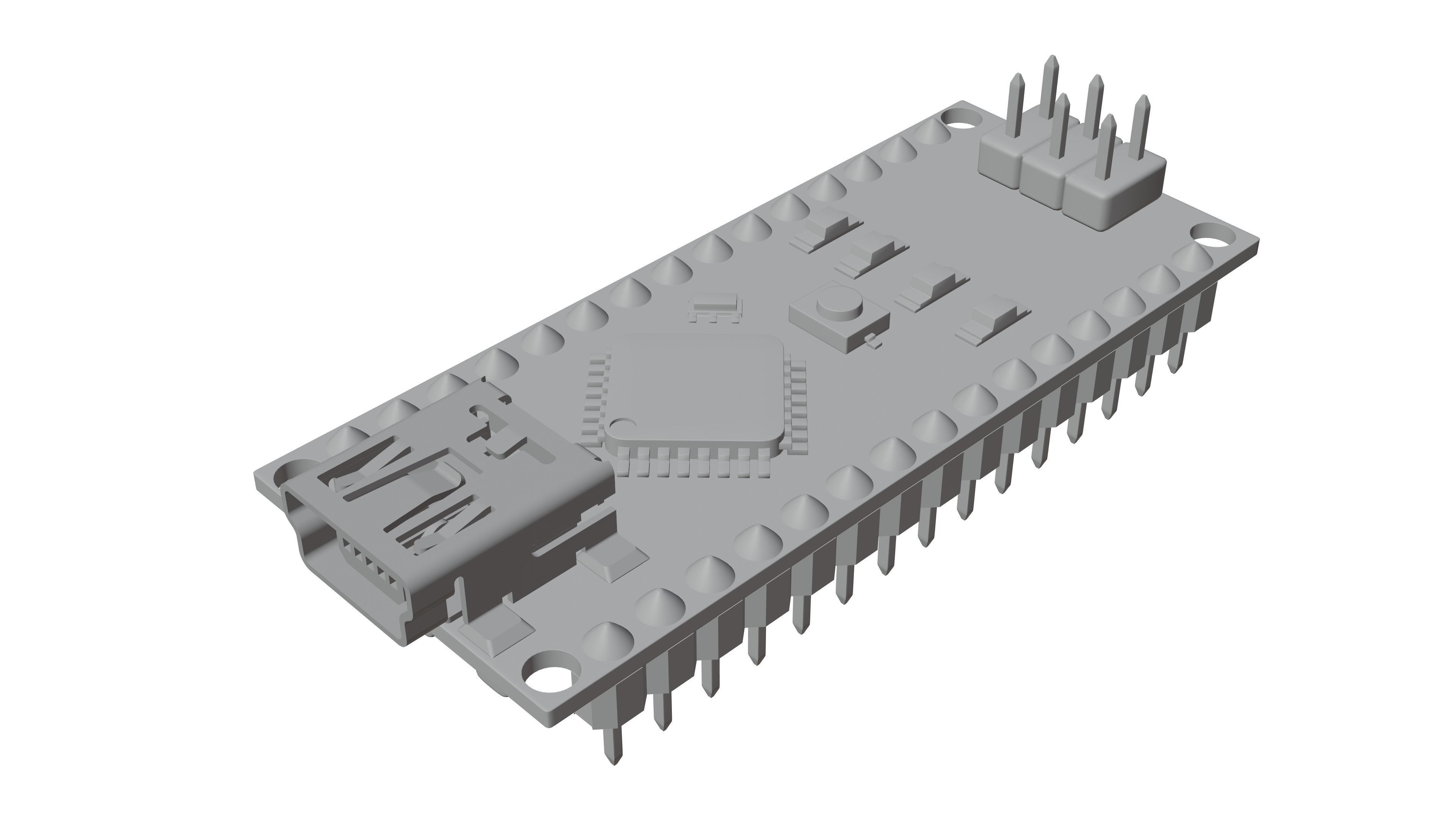 Arduino nano Low-poly 3D model_6