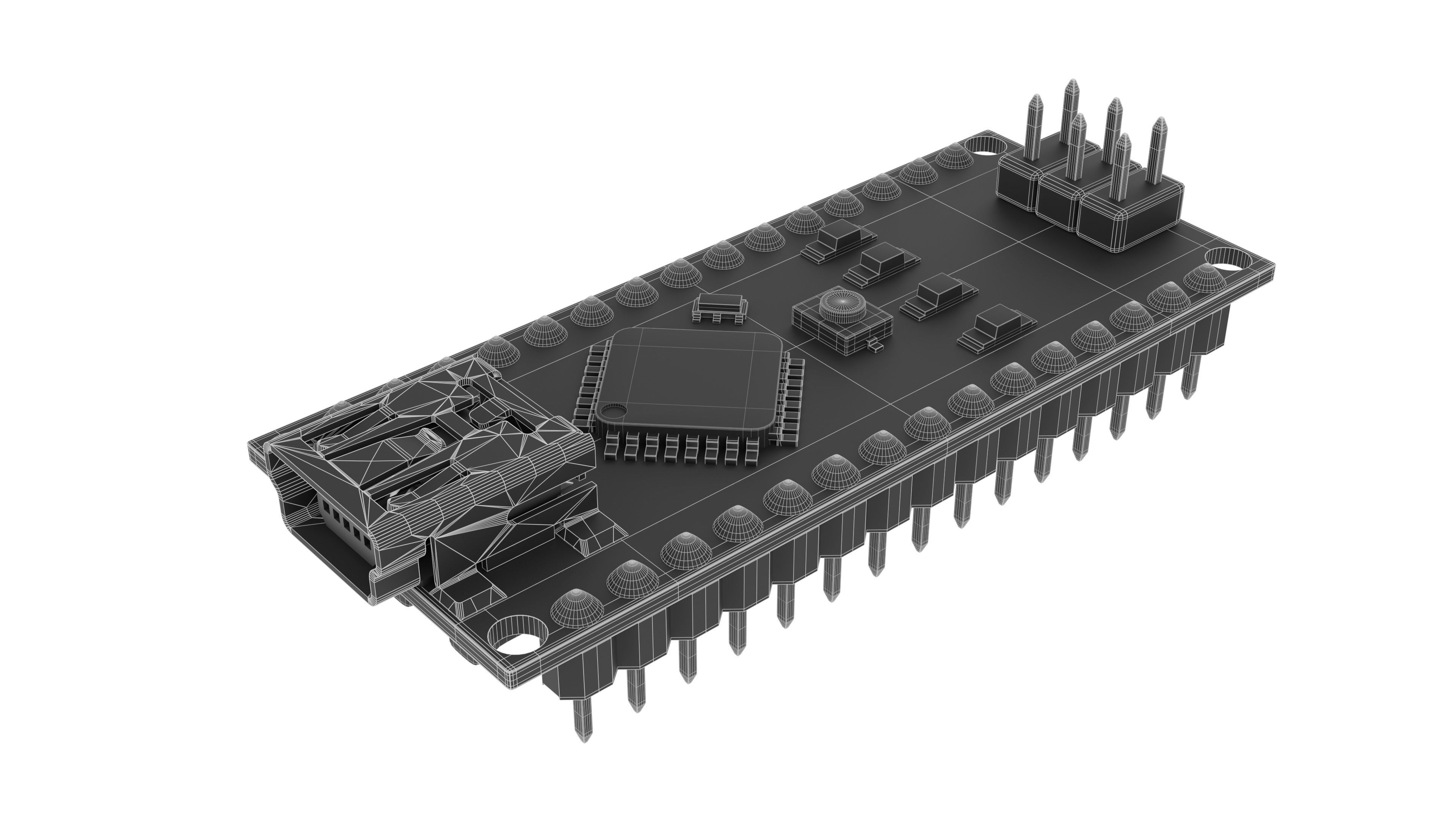 Arduino nano Low-poly 3D model_7