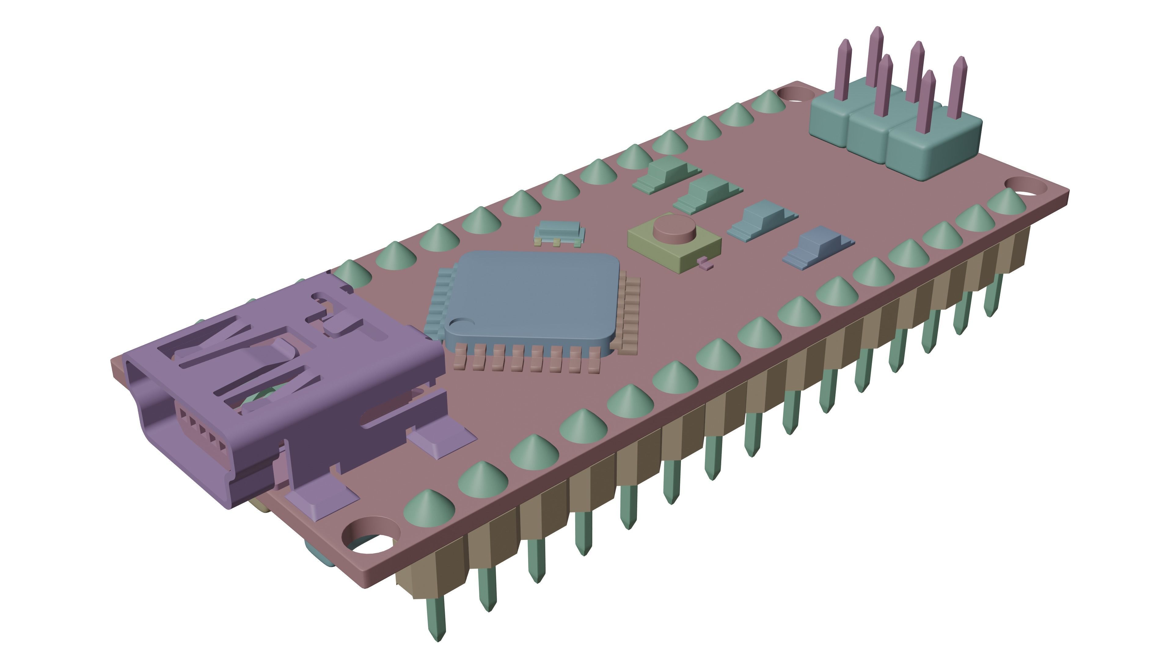 Arduino nano Low-poly 3D model_9