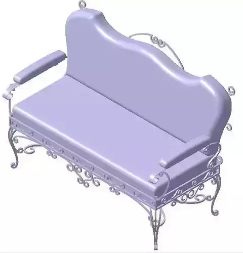 Couch art nouveau 3D model