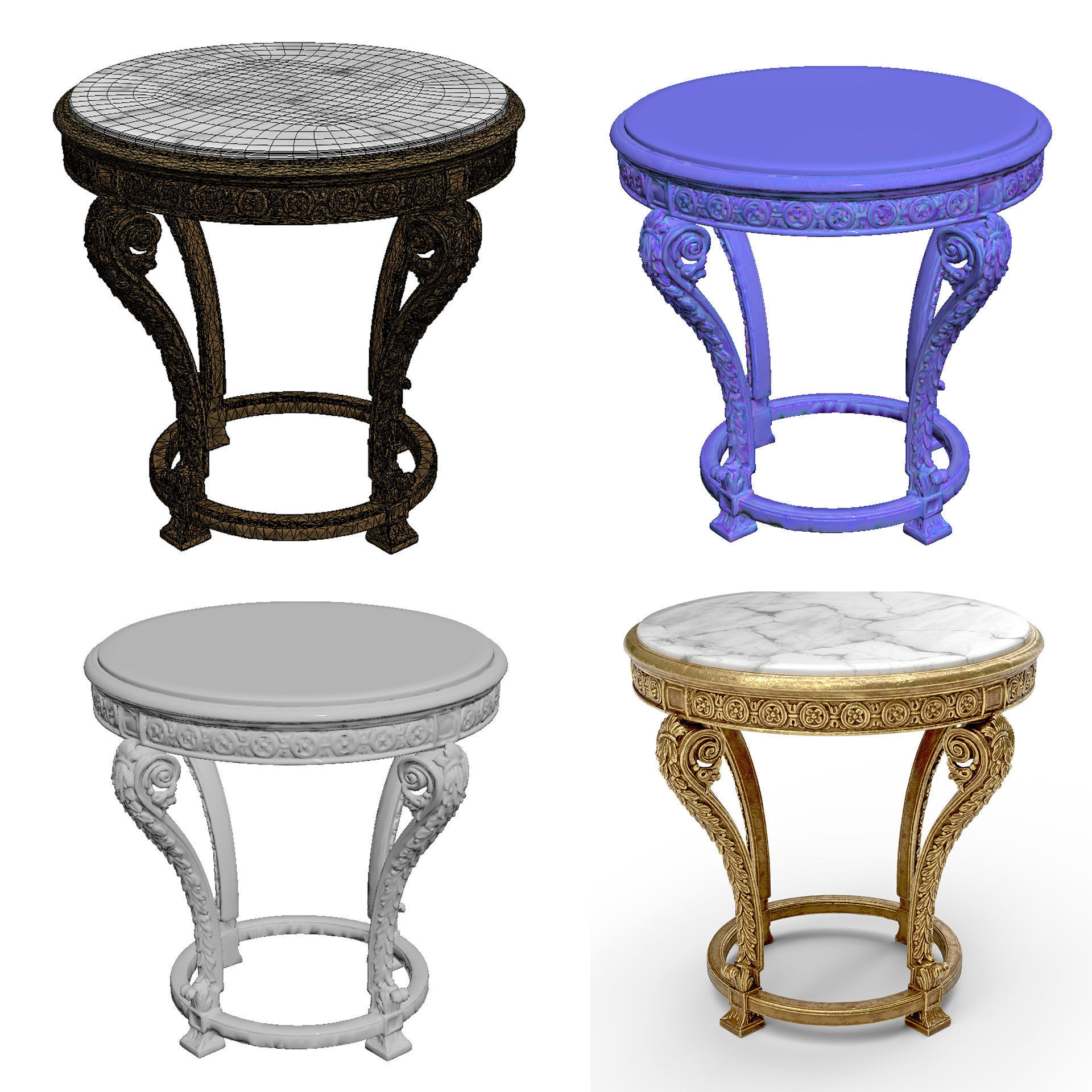 Roberto Giovannini Side Table 1425 Low-poly 3D model_1