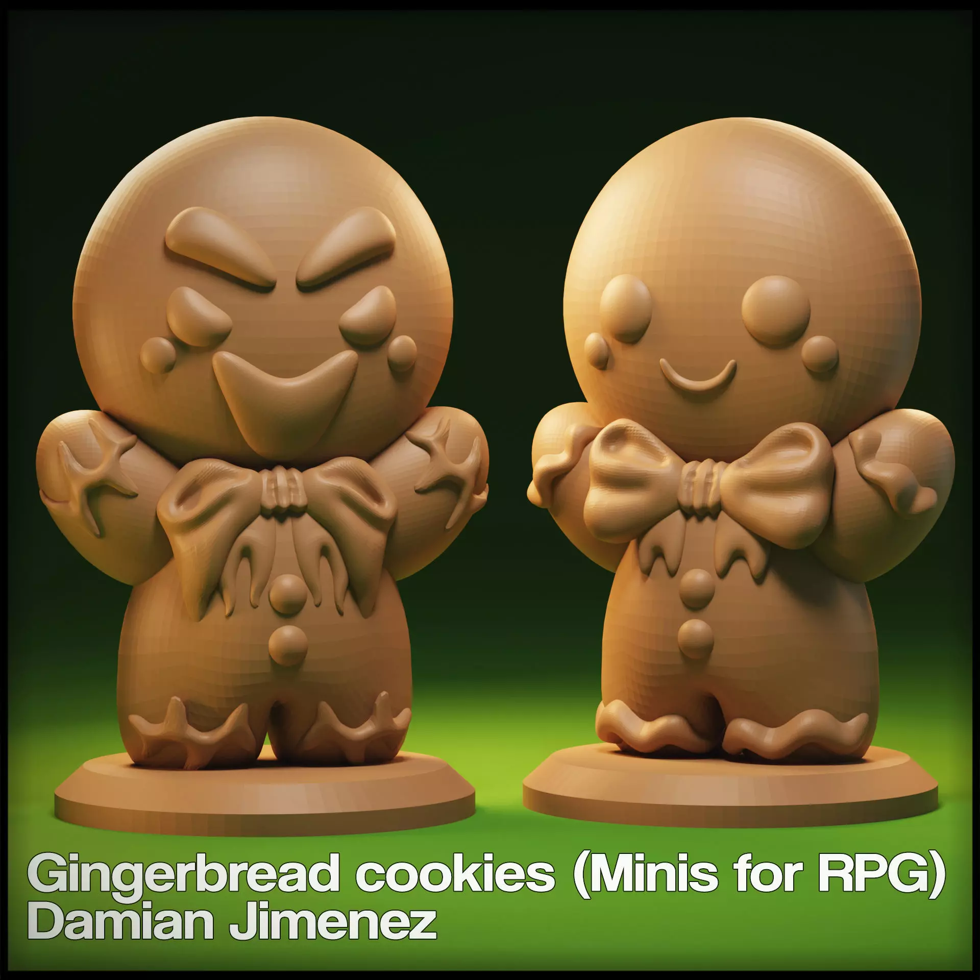 Evil Gingerbread Cookie Miniature For Tabletop Gaming RPG 3D print model_0