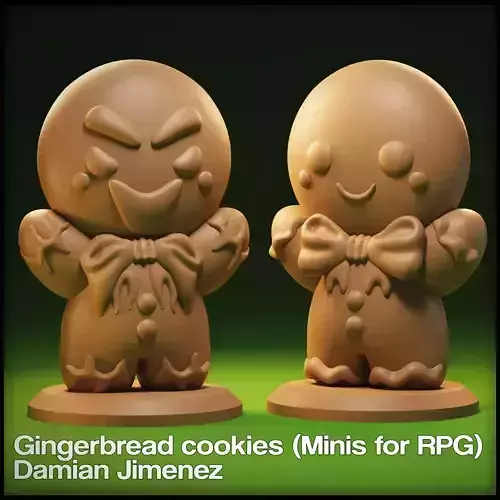 Evil Gingerbread Cookie Miniature For Tabletop Gaming RPG 3D print model