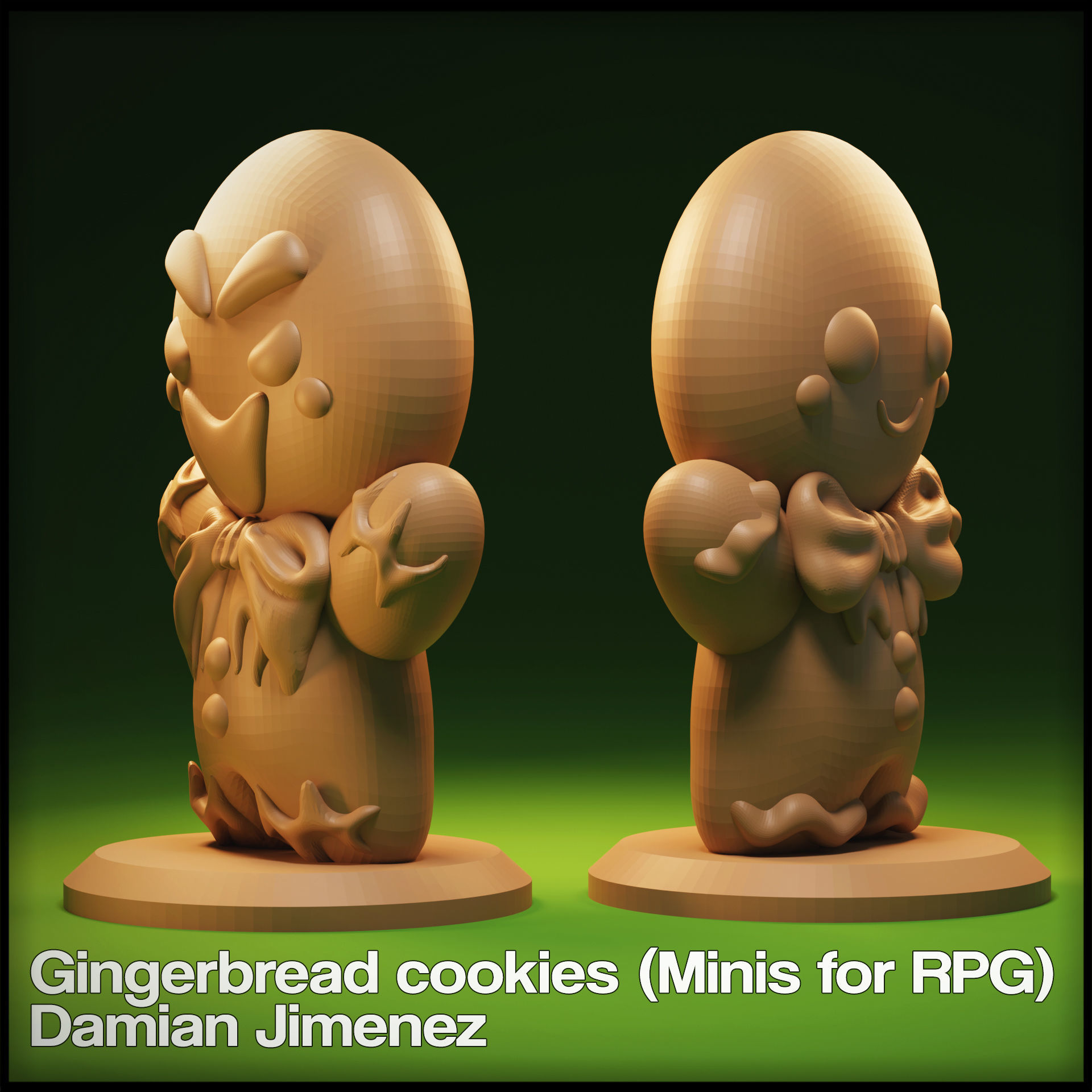 Evil Gingerbread Cookie Miniature For Tabletop Gaming RPG 3D print model_2