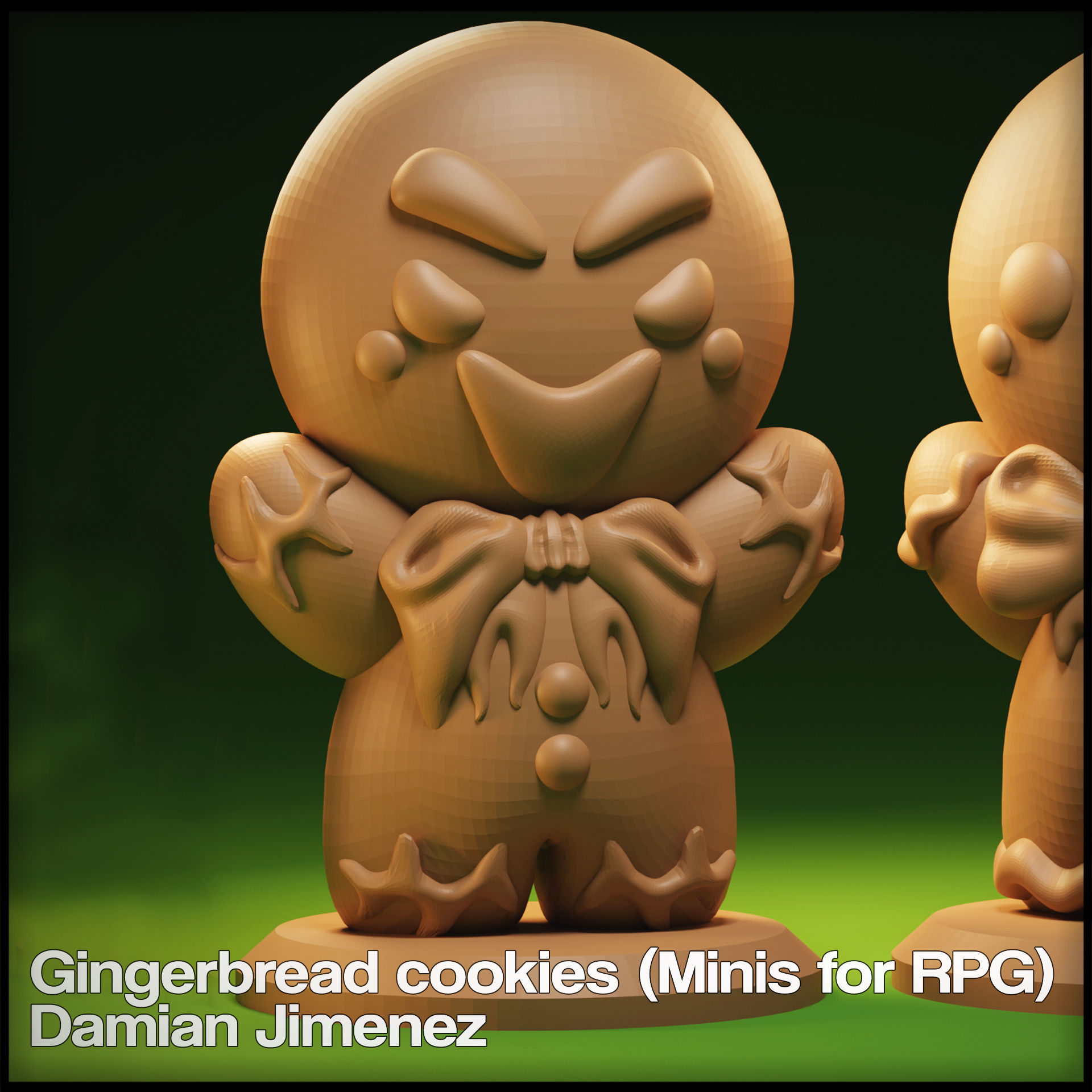 Evil Gingerbread Cookie Miniature For Tabletop Gaming RPG 3D print model_3