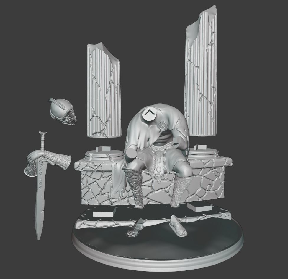 Cursed Spartan Statue  Free 3D print model_3