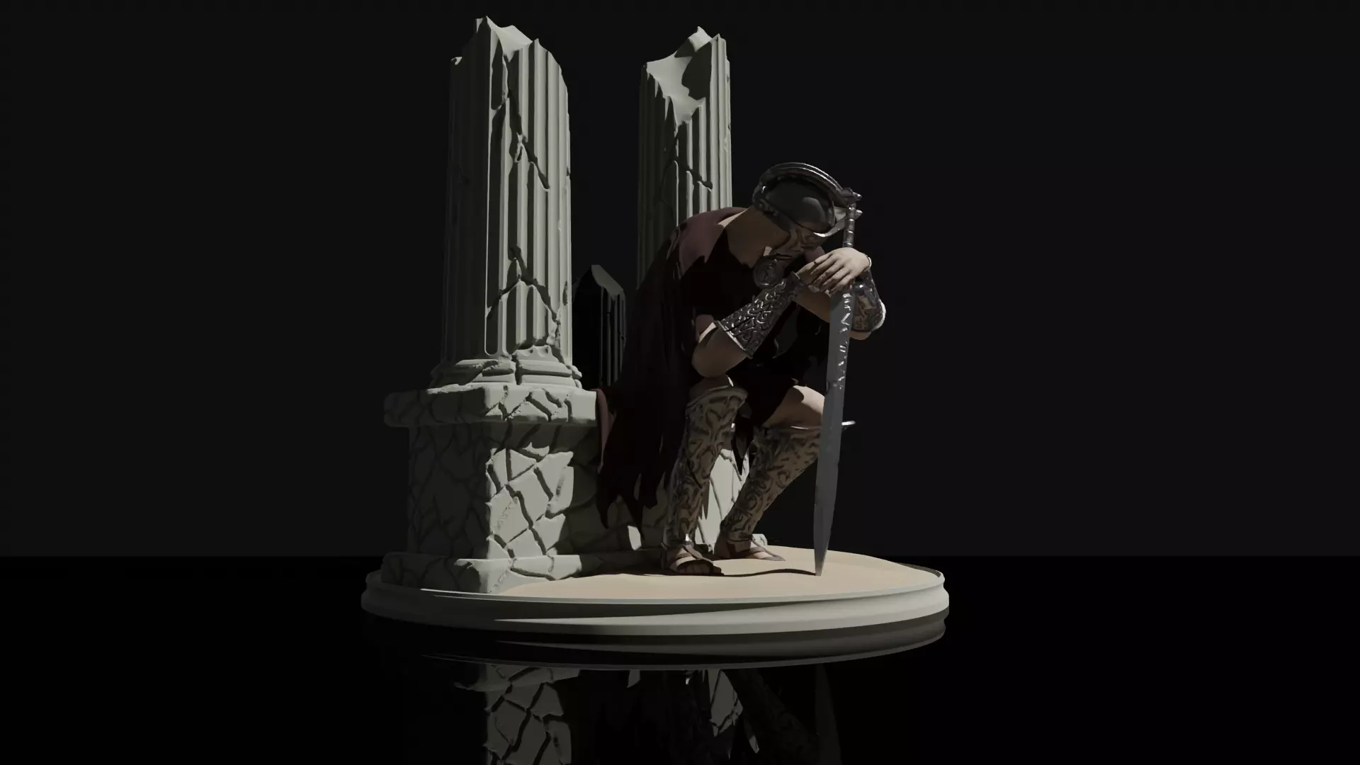 Cursed Spartan Statue  Free 3D print model_0