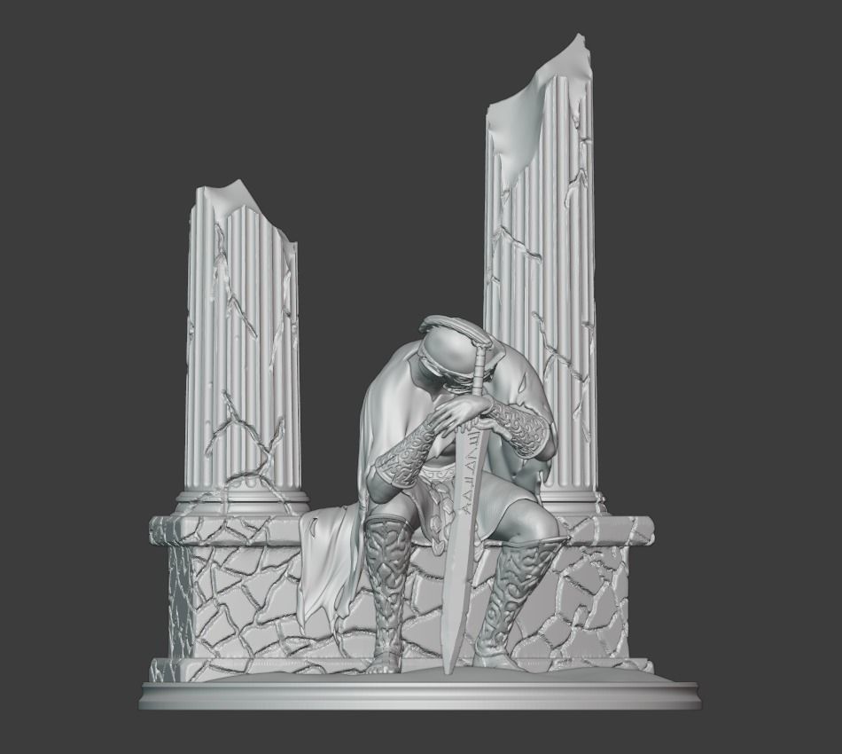 Cursed Spartan Statue  Free 3D print model_11