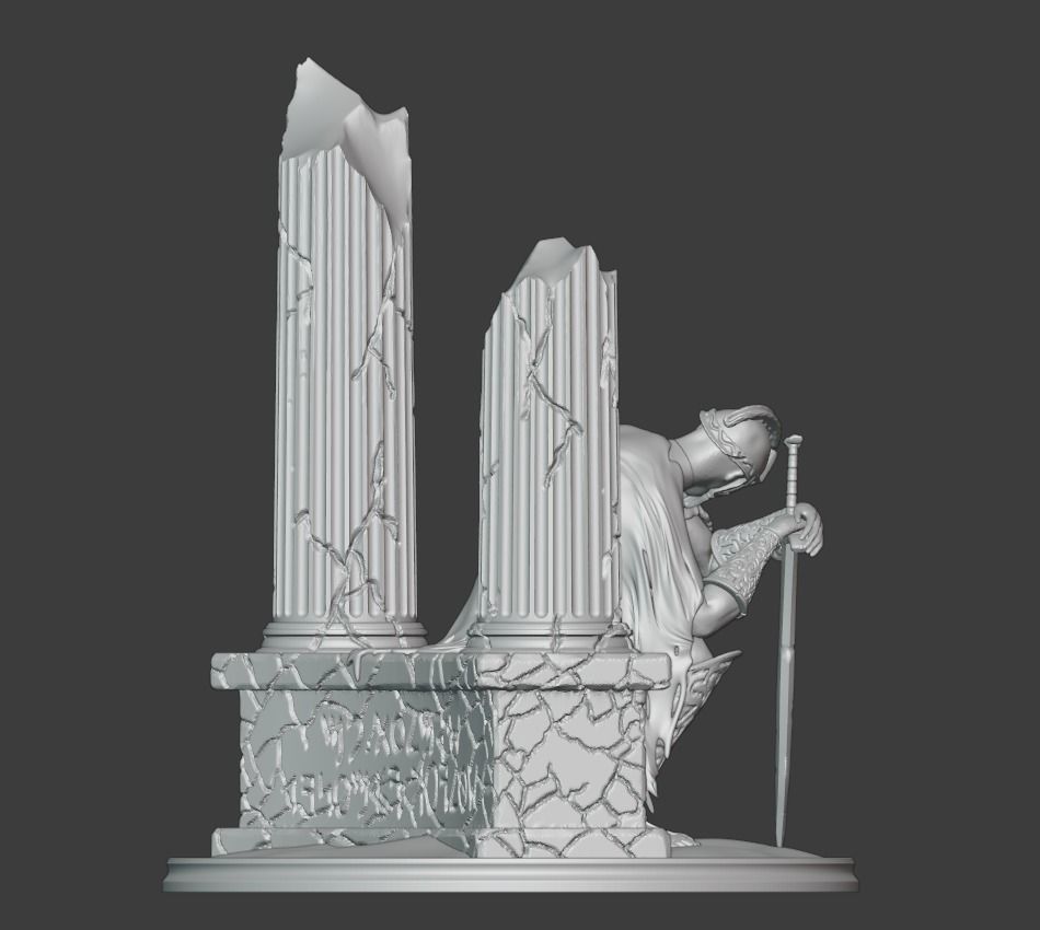 Cursed Spartan Statue  Free 3D print model_9
