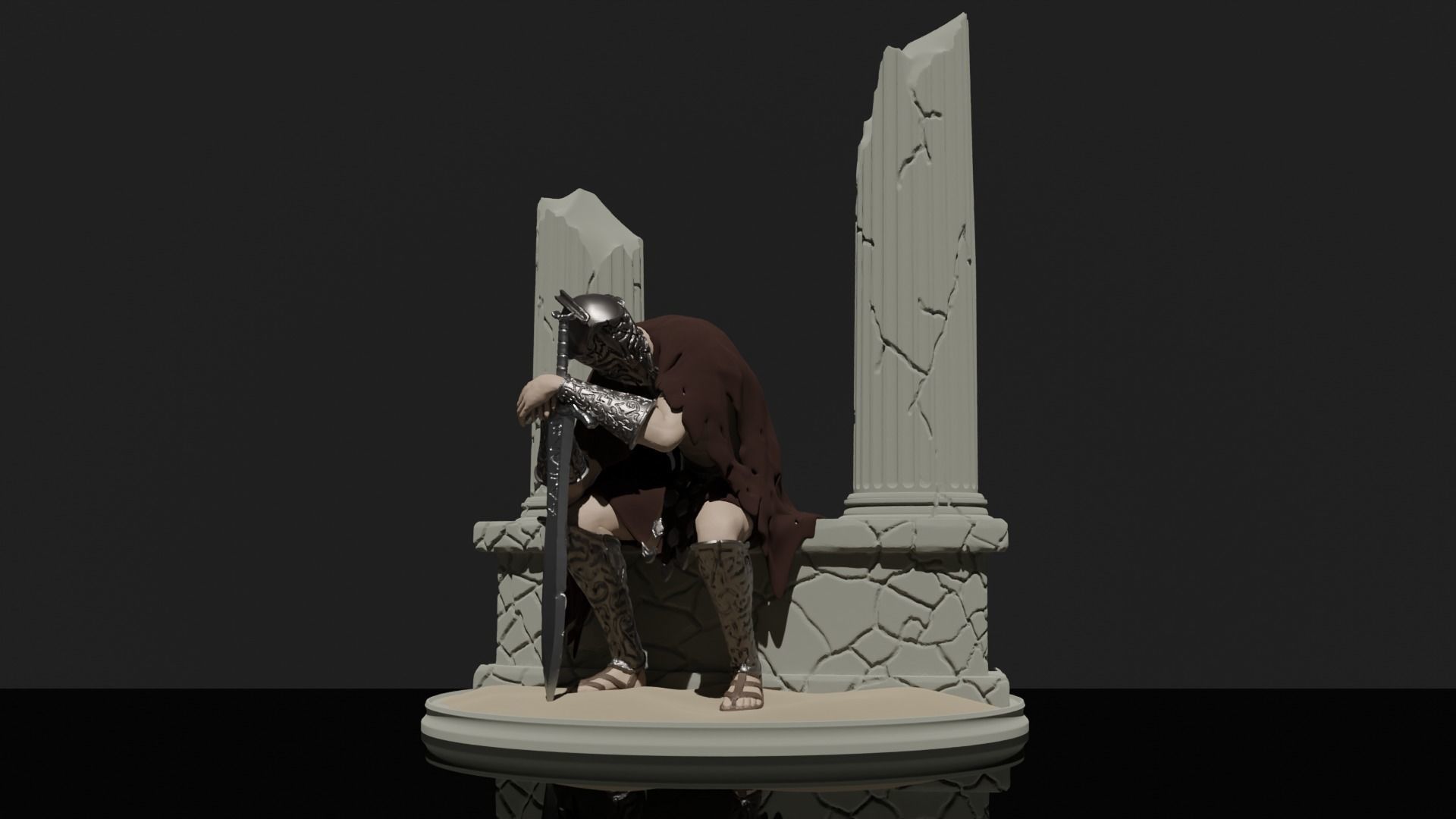 Cursed Spartan Statue  Free 3D print model_2