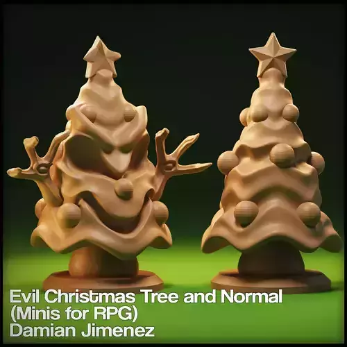 Evil Christmas Tree Miniature for tabletop games RPG  3D print model