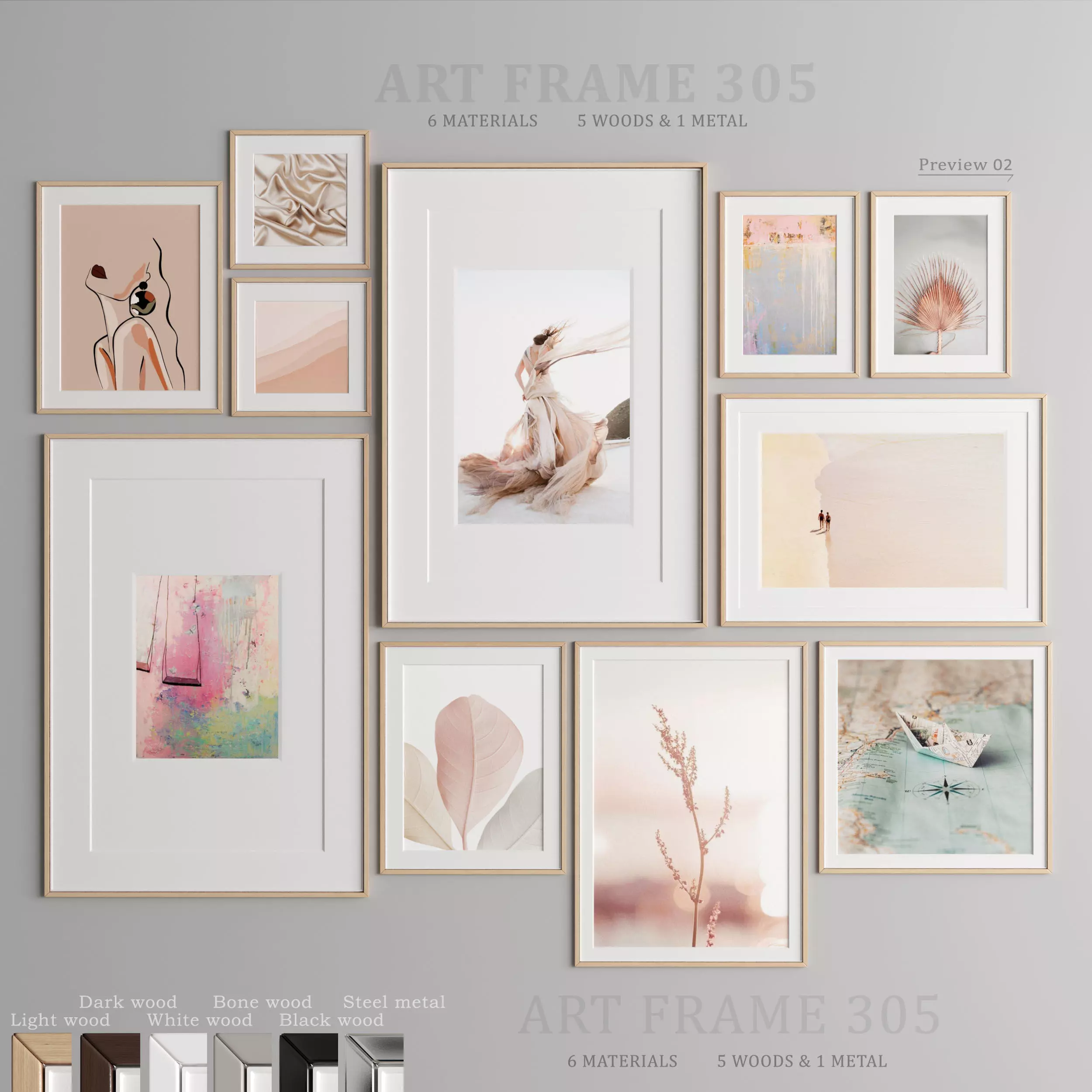 Art Frame 305 Low-poly 3D model_0