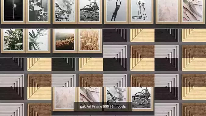  pak Art Frame 500 3D Model Collection