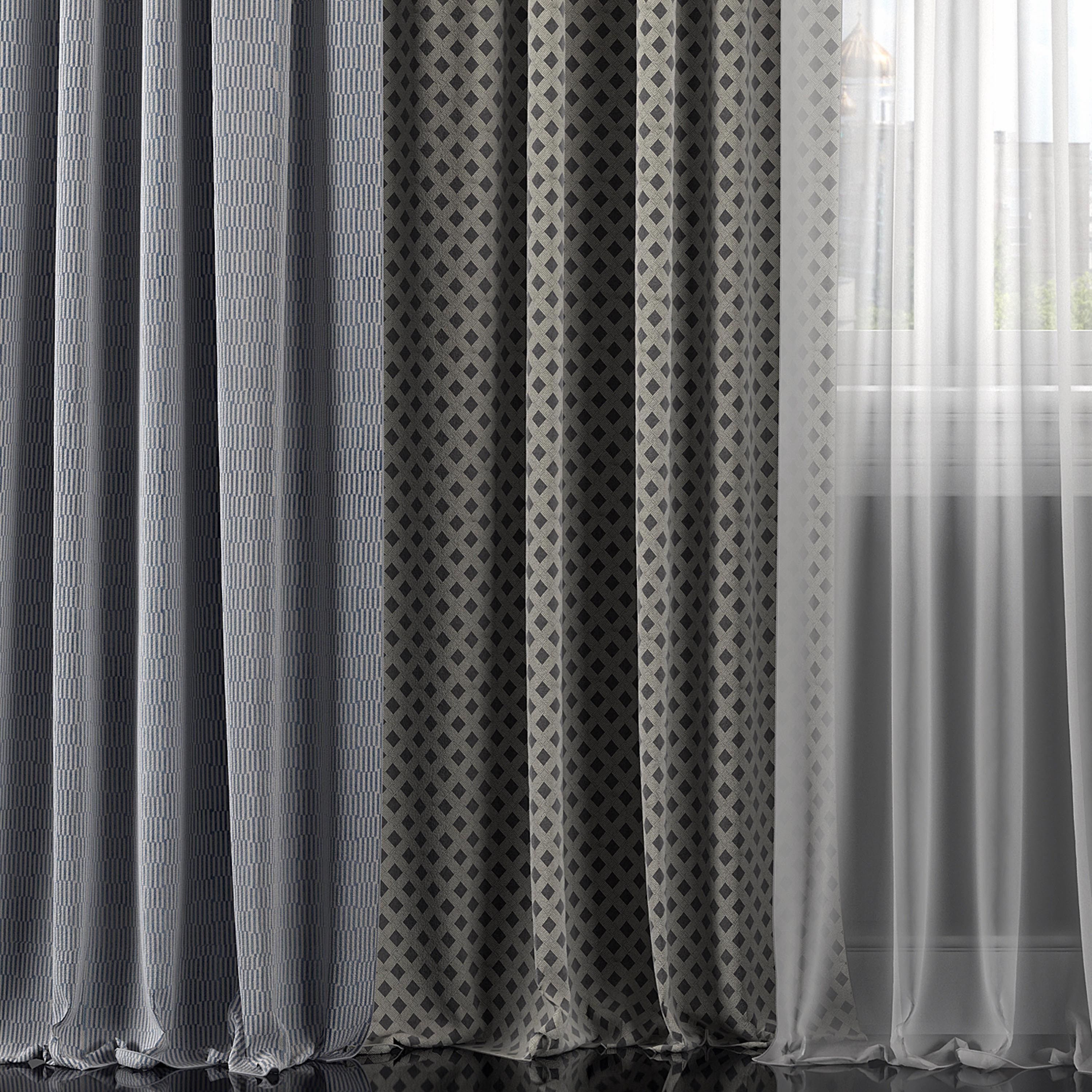 Curtain Set 302 3D model_2