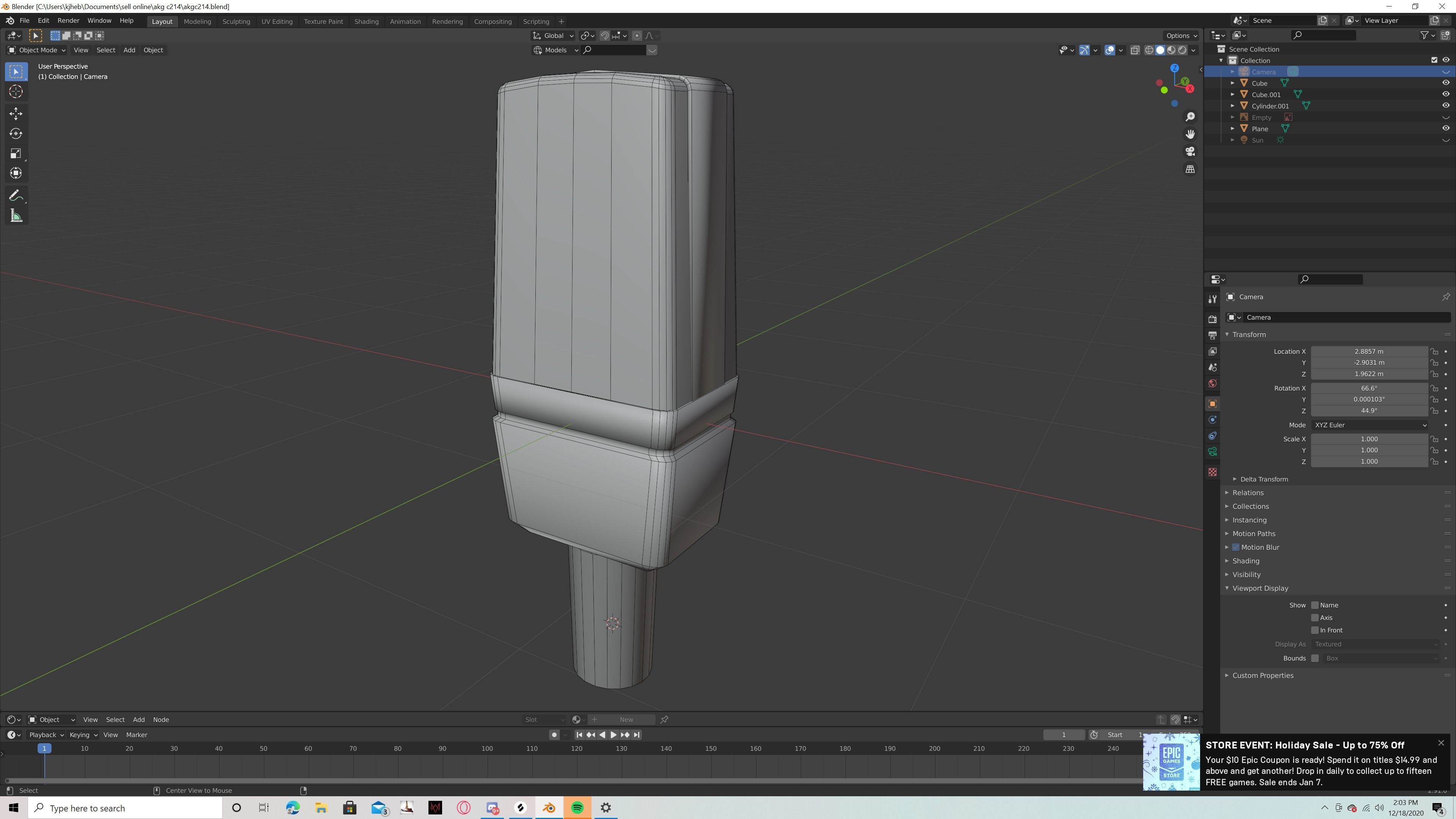 Game engine ready microphone Low-poly 3D model_1