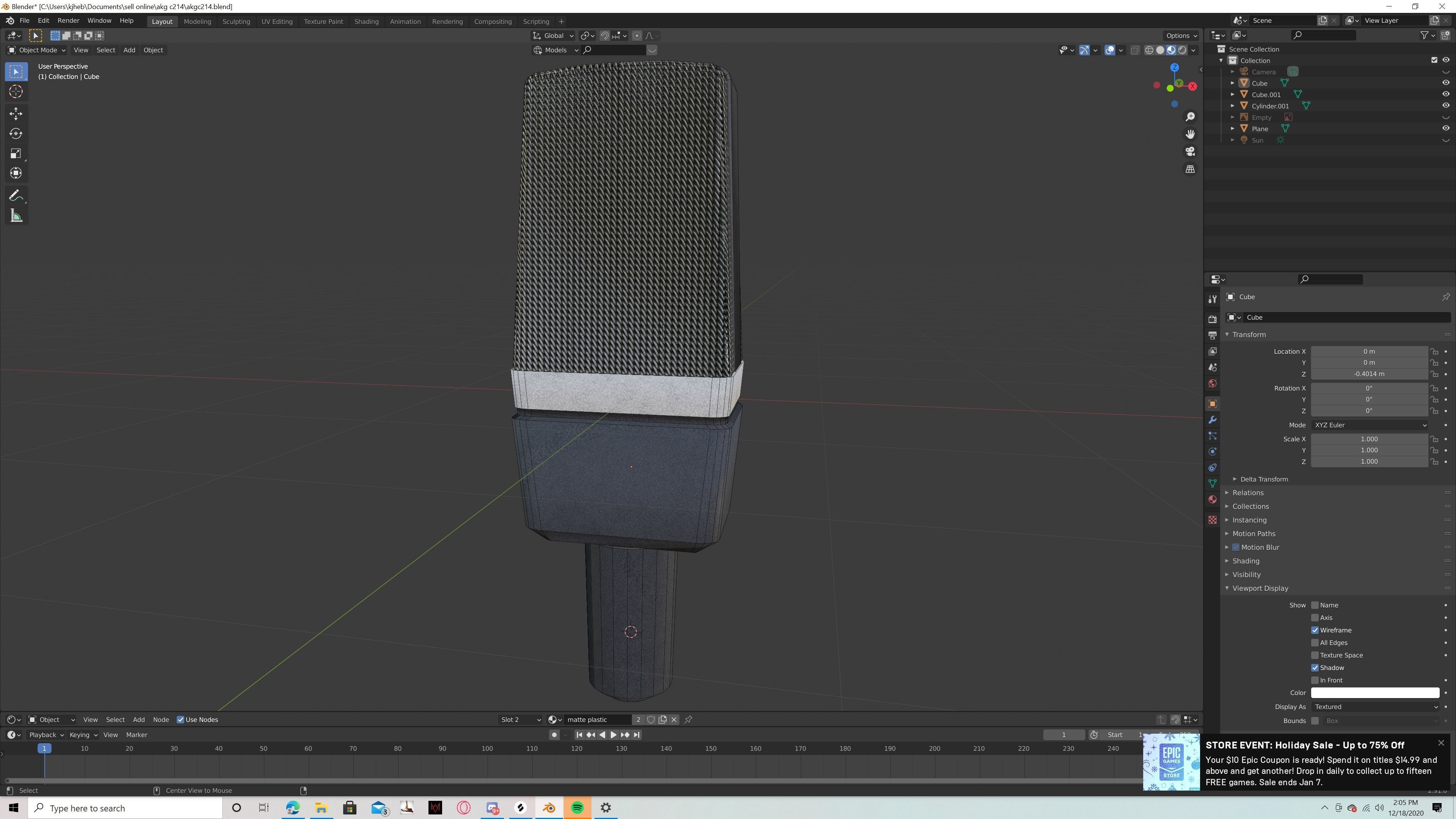 Game engine ready microphone Low-poly 3D model_2