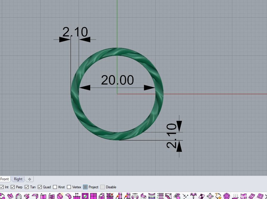 Cuban link ring 3D print model_2