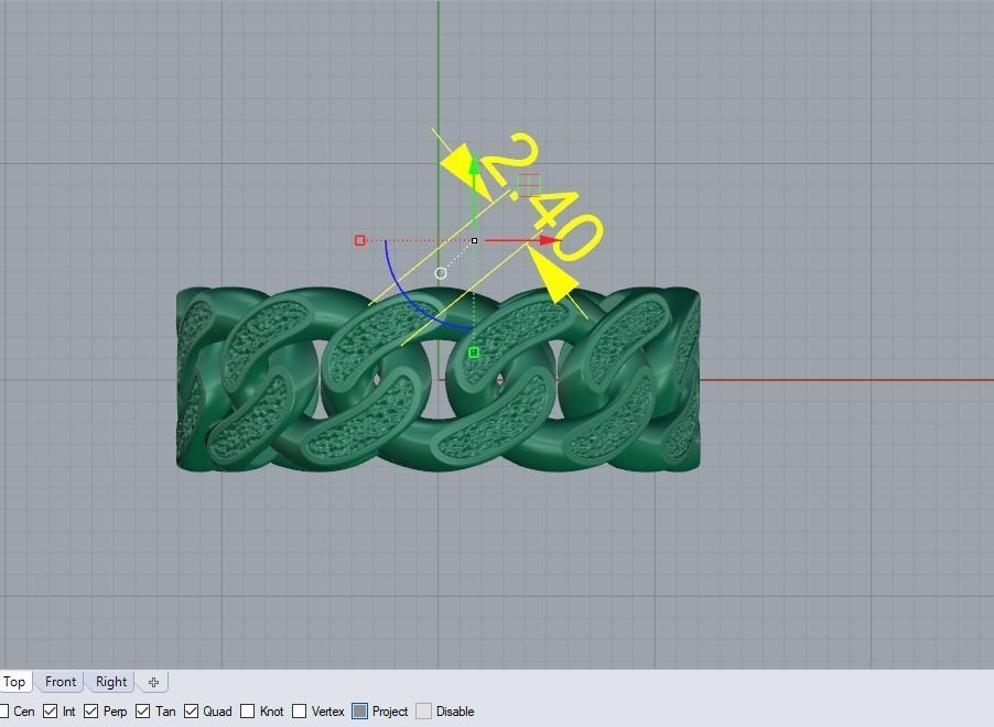 Cuban link ring 3D print model_5