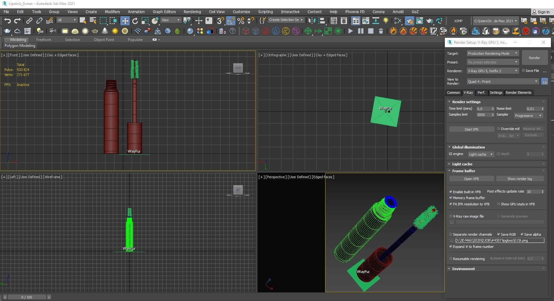 3d model Mascara rainbow stick with handle 3D model_7