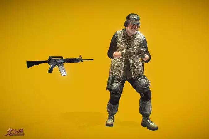 Battle Royale Soldier 4 Low-poly 3D model