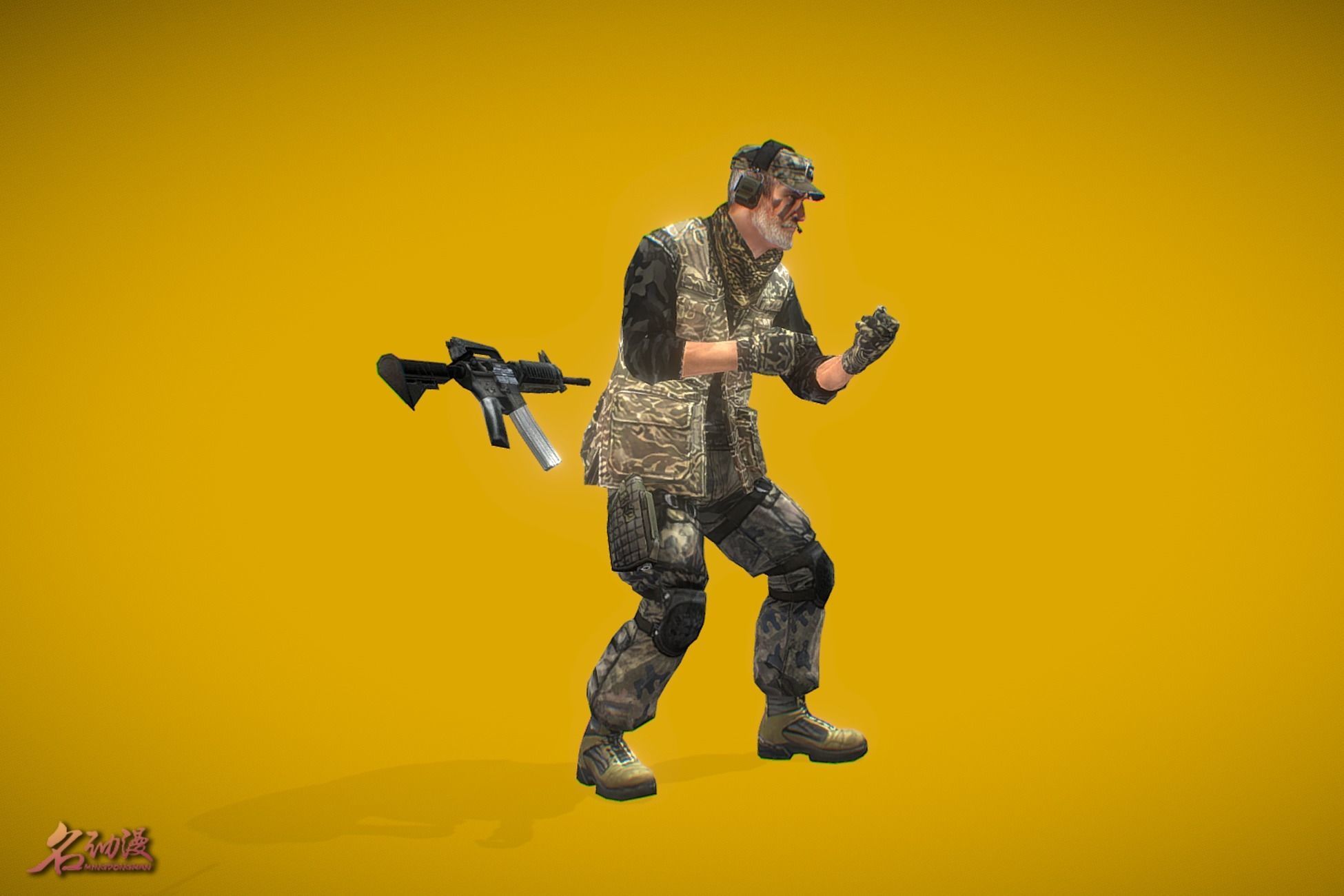 Battle Royale Soldier 4 Low-poly 3D model_3
