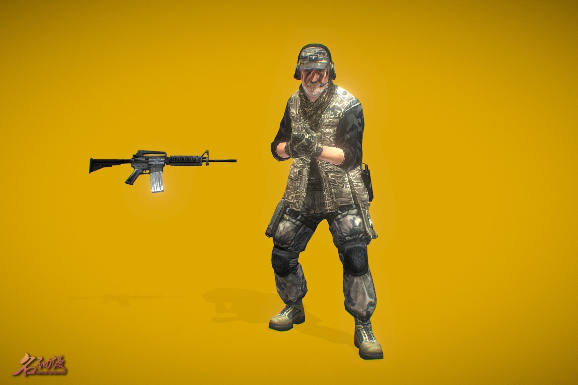 Battle Royale Soldier 4 Low-poly 3D model_1