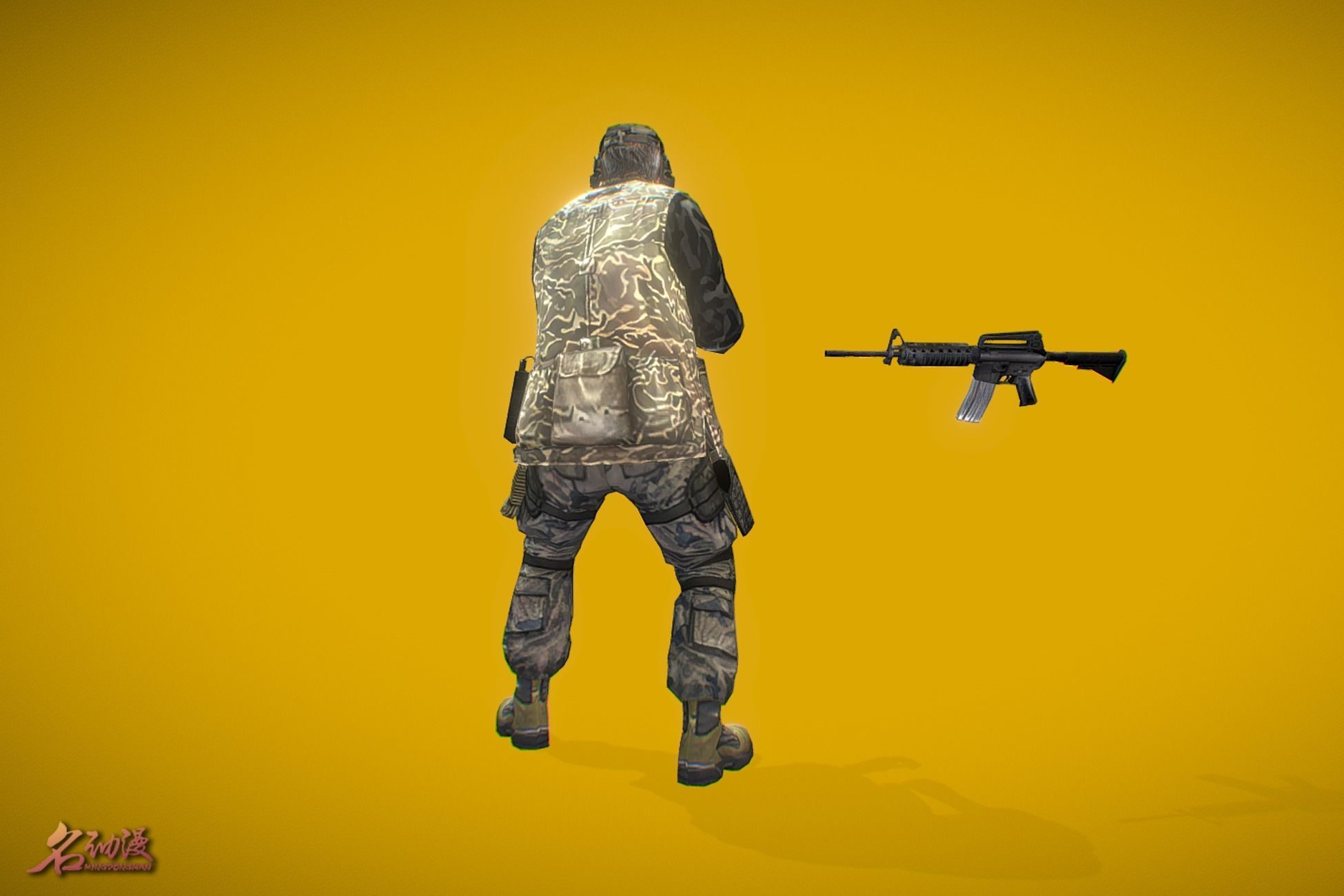 Battle Royale Soldier 4 Low-poly 3D model_4