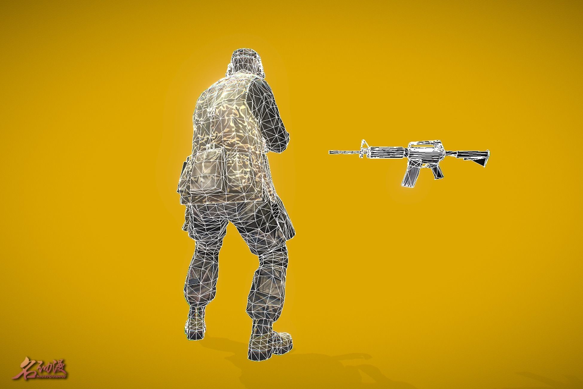 Battle Royale Soldier 4 Low-poly 3D model_6