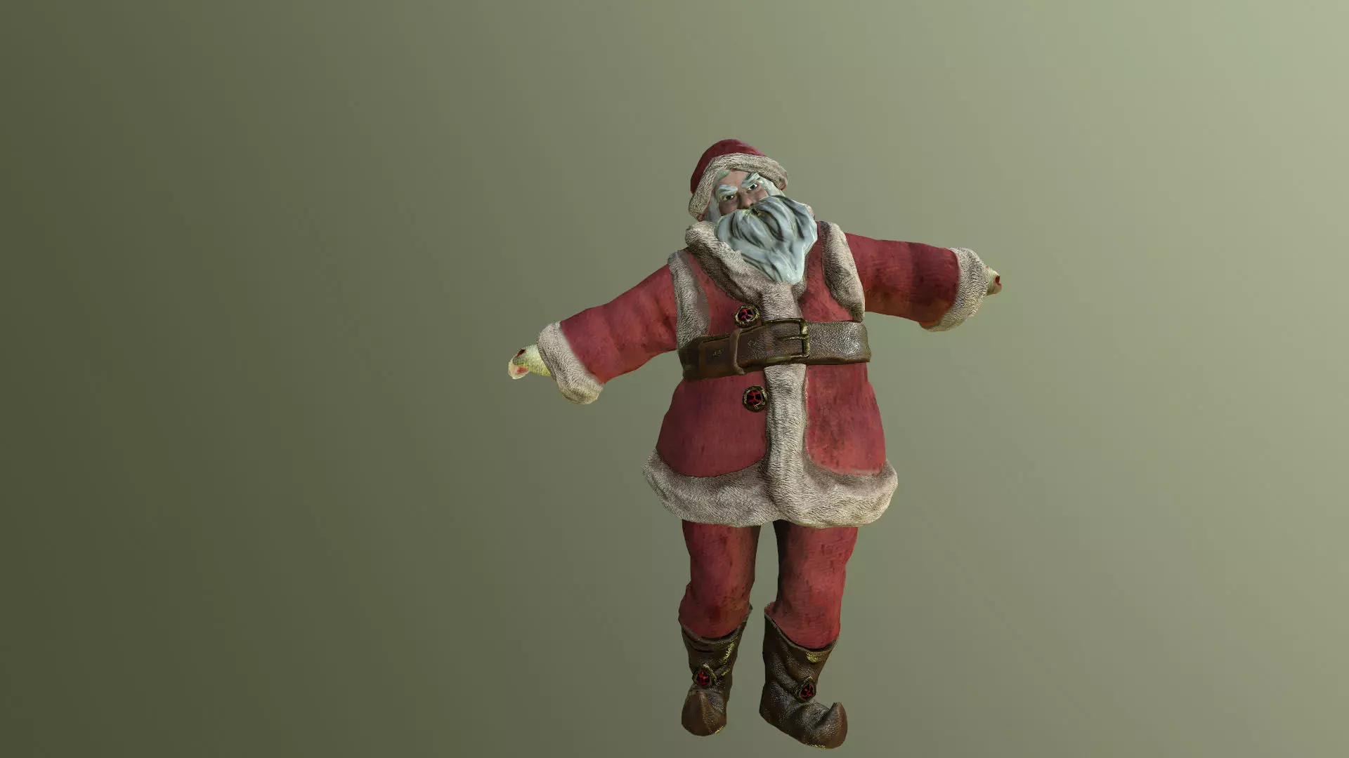 Santa Claus Happy Low-poly 3D model