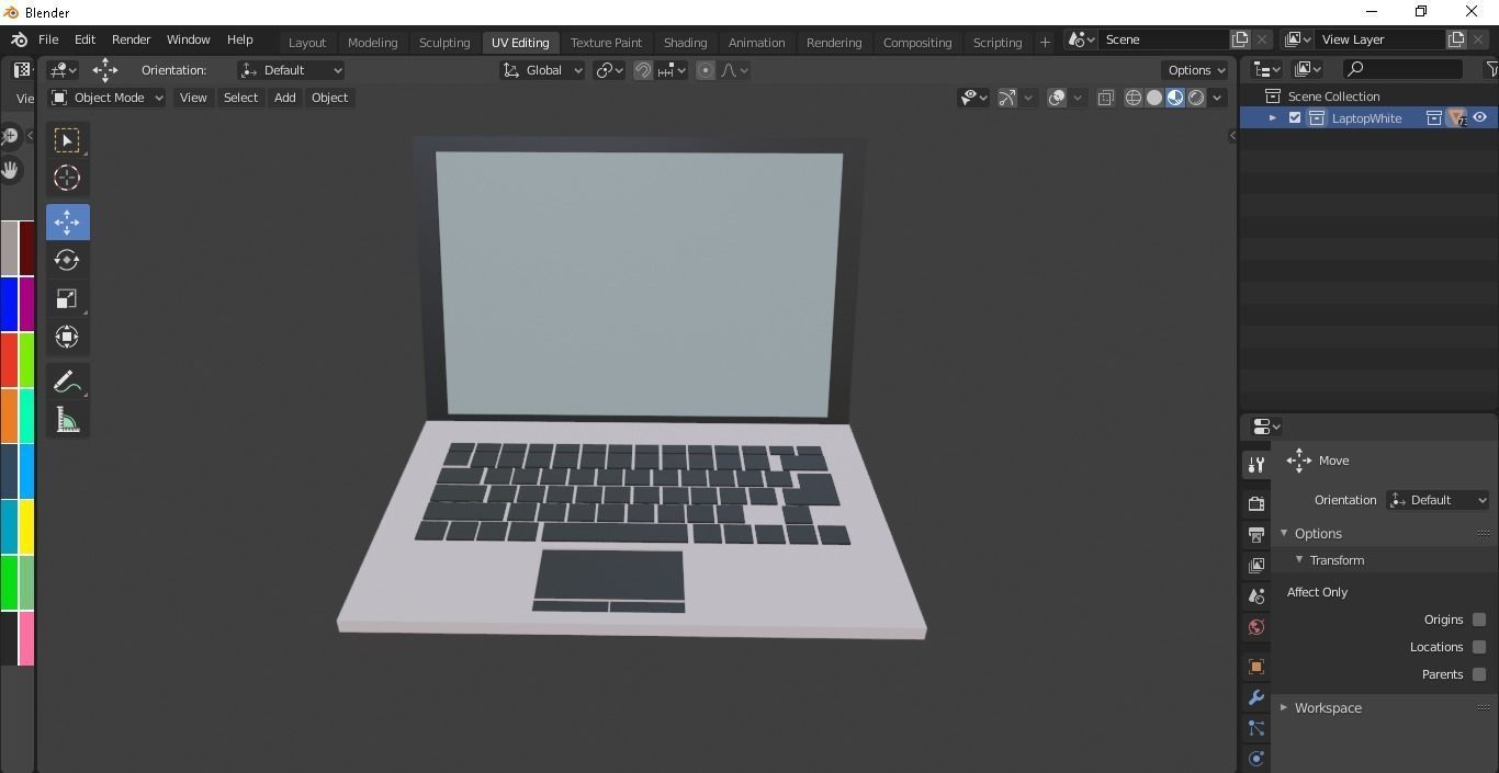 Laptop Low-poly 3D model_3