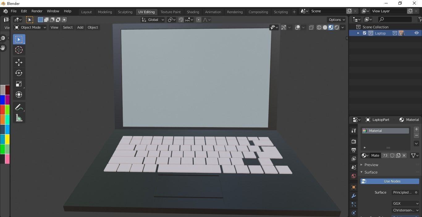 Laptop Low-poly 3D model_7