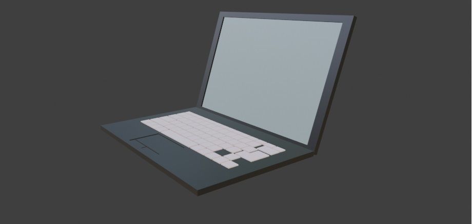 Laptop Low-poly 3D model_1