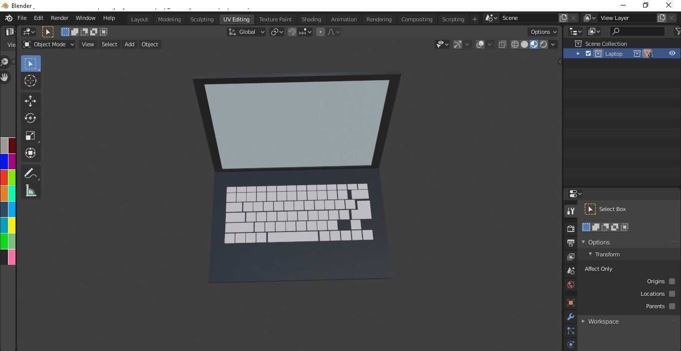 Laptop Low-poly 3D model_8