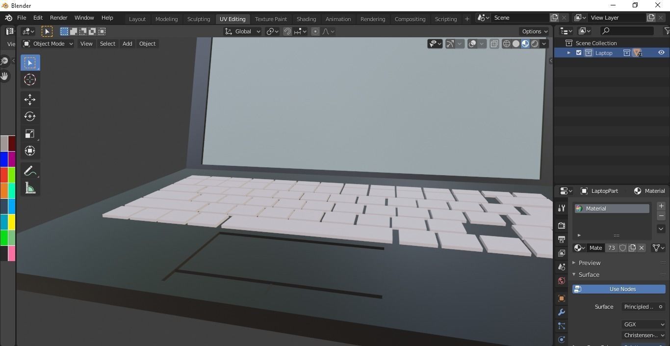 Laptop Low-poly 3D model_4