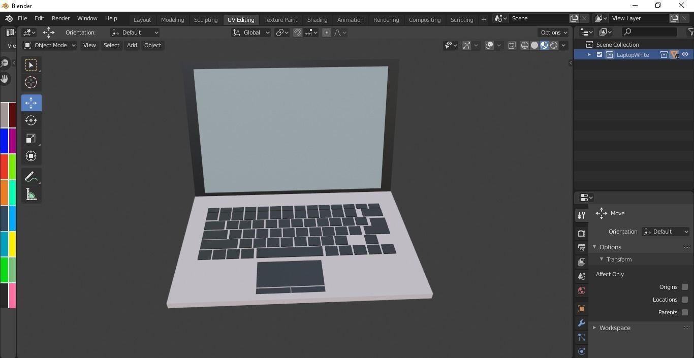 Laptop Low-poly 3D model_9