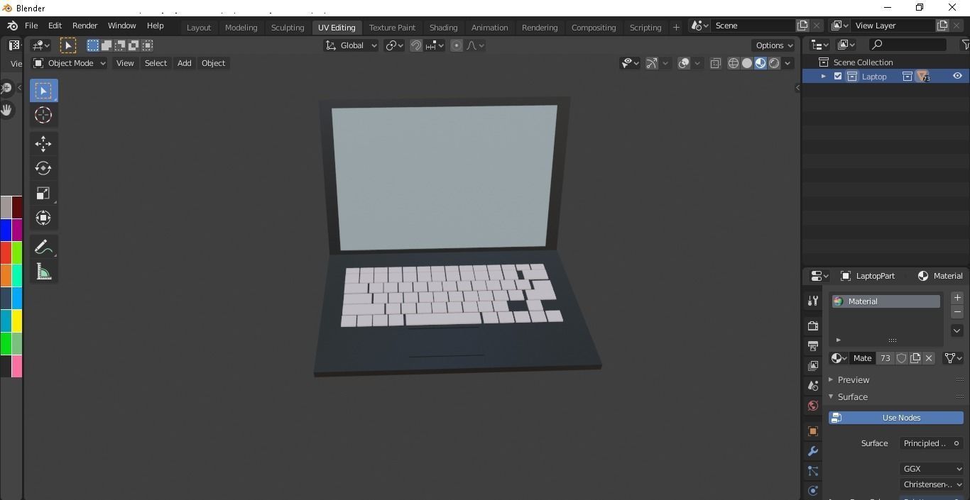 Laptop Low-poly 3D model_2