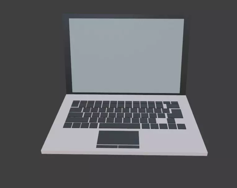 Laptop Low-poly 3D model_0