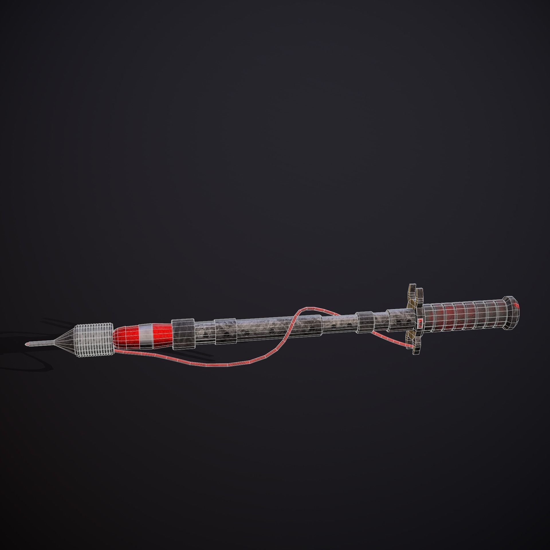 Sci-Fi harpoon Low-poly 3D model_8